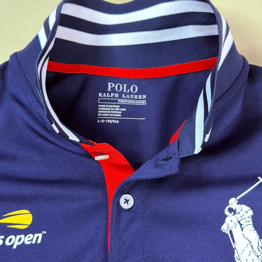 Polo Ralph Lauren US Open Polo Women L Navy Blue Excellent Big Pony Performance - Picture 11 of 16